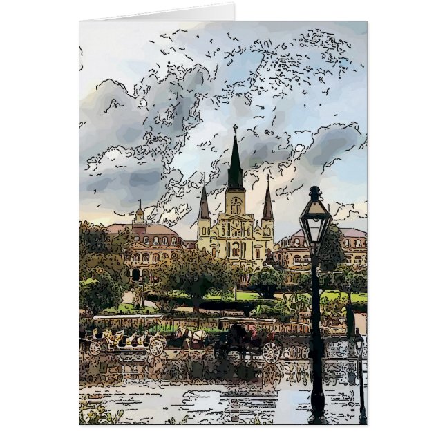 Cartão New Orleans Jackson Square (Frente)