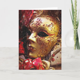 Cartão New Orleans Mardi Gras Mask Greeting Card