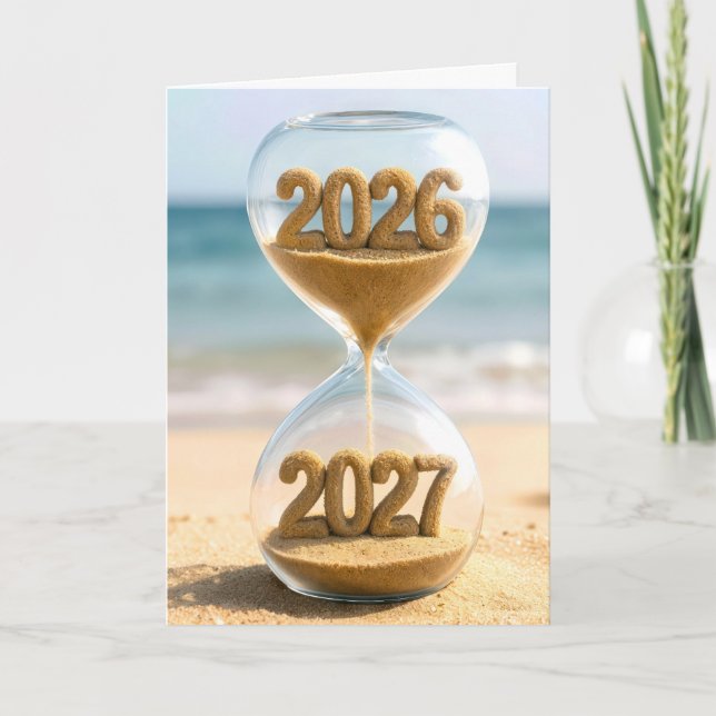 Cartão New Year 2027 Sand Timer (Frente)