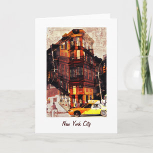 Cartão New York City streets collage greeting card