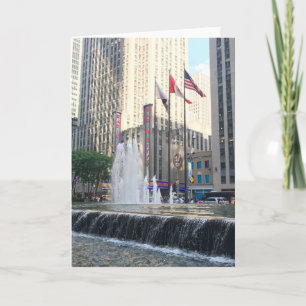 Cartão New York NYC Rockefeller Center Fountain Photo