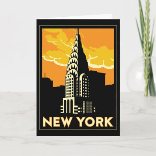Cartão new york united states usa vintage retro travel