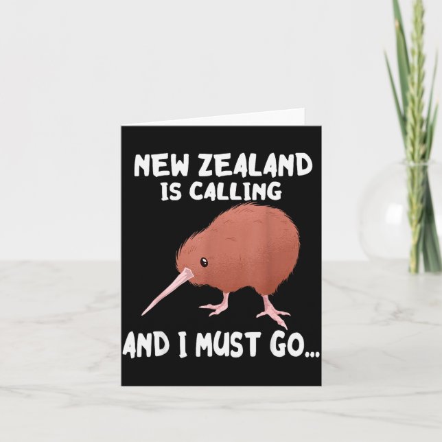 Cartão New Zealand Is Calling Kiwi Bird Wildlife Animal  (Frente)