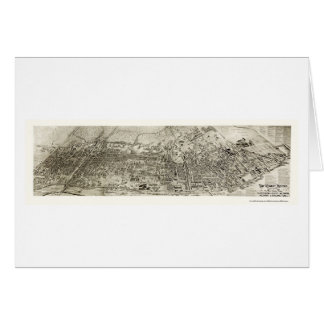 Cartão Newark, mapa panorâmico de NJ - 1907