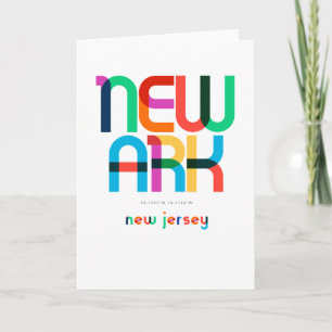 Cartão Newark New Jersey Meio século, Pop Art,
