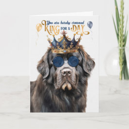 Cartão Newland Dog King para um dia de aniversário engraç