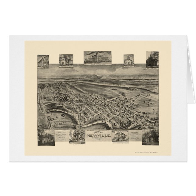 Cartão Newville, mapa panorâmico do PA - 1903 (Frente Horizontal)