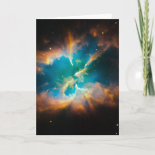 Cartão NGC 2818 Planetary nebula glowing