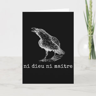 Cartão Ni Dieu Ni Maître Declaração Anti Trump Retro Crow