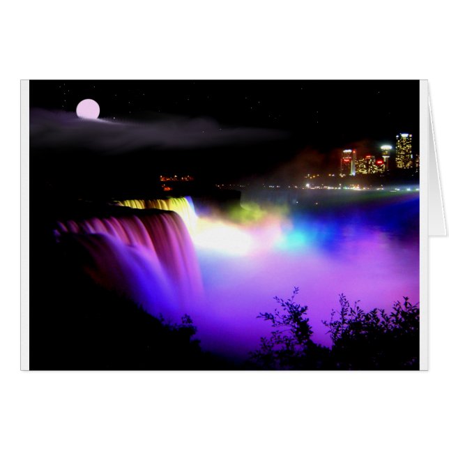 Cartão Niagara-Falls-under-floodlight-at-noite (Frente Horizontal)