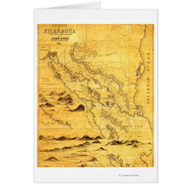 Cartão NicaráguaMapa Panorâmico Nicarágua (Frente)