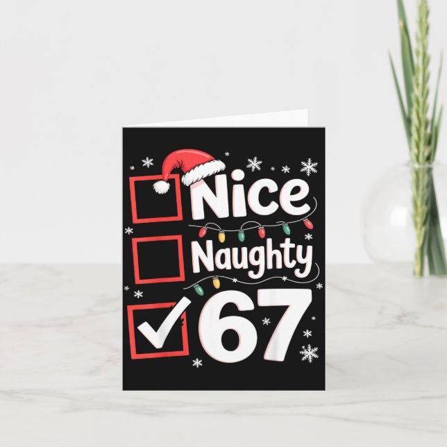 Cartão Nice Naughty 67 Christmas Costume 67 Meme Men Wome (Frente)