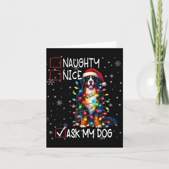 Cartão Nice Naughty Ask My Dog Christmas List Xmas  (Frente)