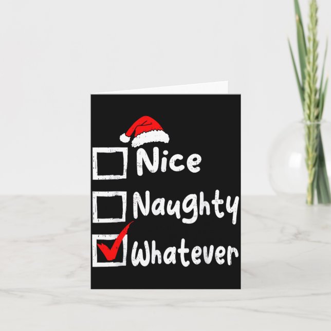 Cartão Nice Naughty Whatever Funny Christmas List Family  (Frente)