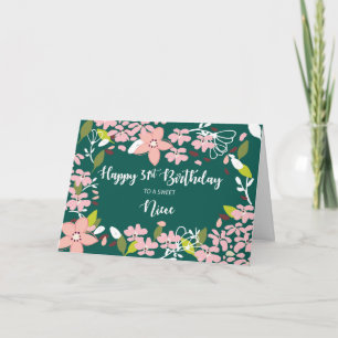 Cartão Niece 31st Birthday Green Flowers