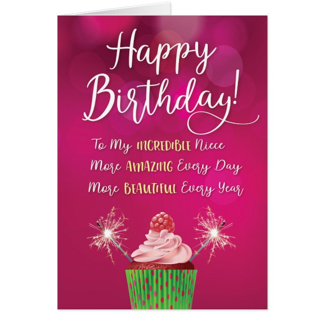 Cartão Niece Bday Mais Incrível E Incrível Todos Os Anos (Frente)