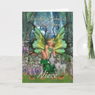 Cartão Niece Birthday Card - Angelica Fantasy Woodland Fa