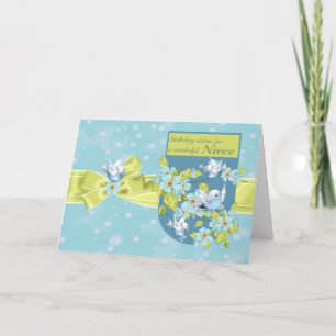 Cartão Niece, Birthday Greeting Card With Pretty Birds