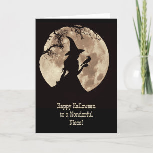 Cartão Niece Halloween Personalizável com Bruxa Bonita