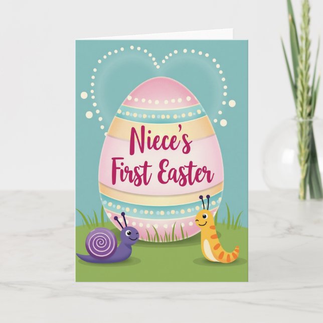 Cartão Nieces First Easter Celebration Card (Frente)