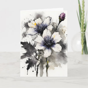 Cartão Nigella - Flores aquarela