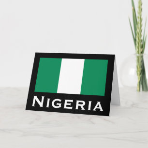 Cartão Nigéria com bandeira nigeriana (África Ocidental)