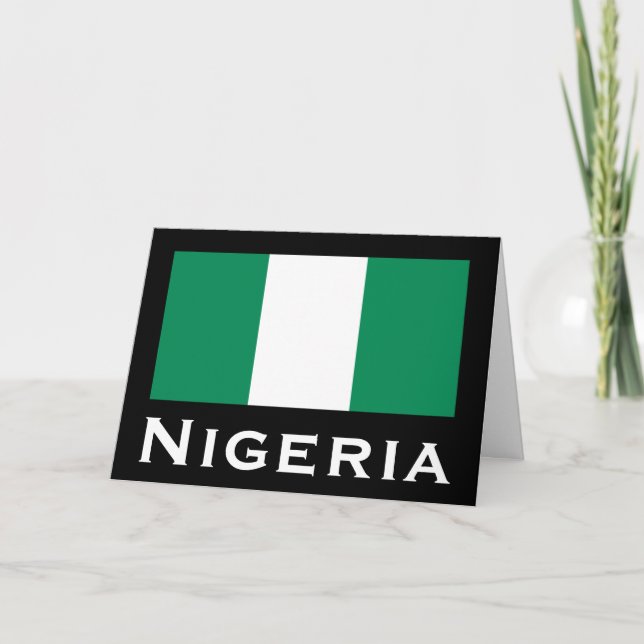 Cartão Nigéria com bandeira nigeriana (África Ocidental) (Frente)