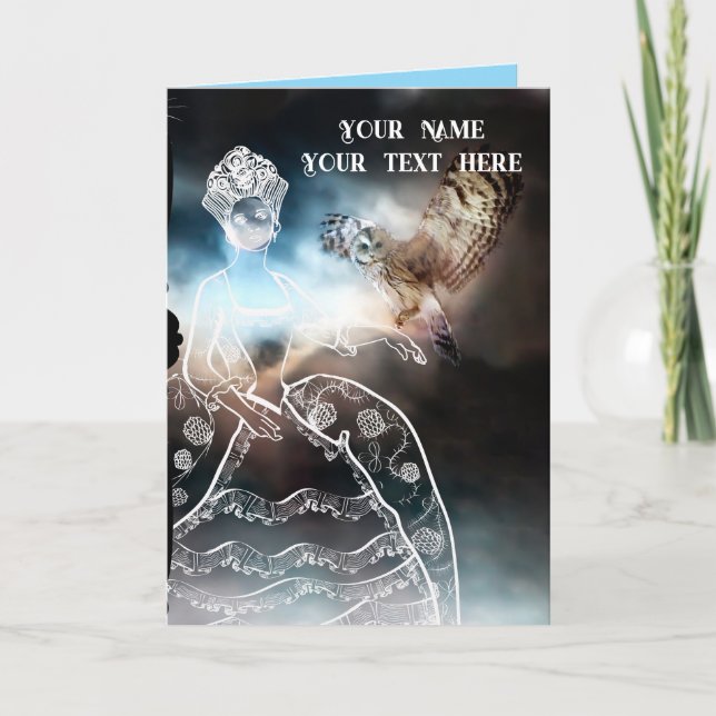 Cartão Night Owl and Lady (Frente)