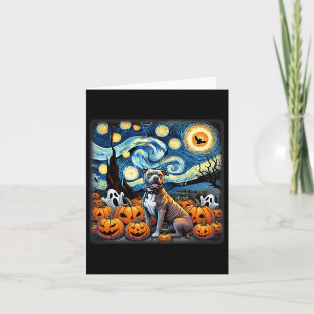 Cartão Night Pitbull Halloween (Frente)