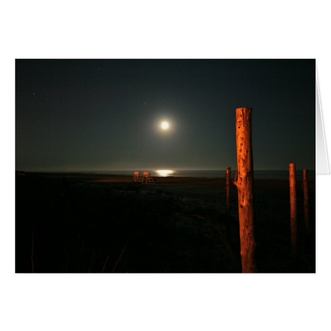 Cartão Nightguards--Praia na noite (Frente horizontal)