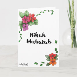 Cartão Nikah Mubarak Simples