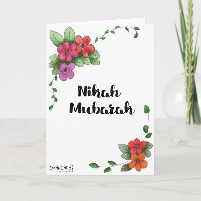Cartão Nikah Mubarak Simples (Frente)