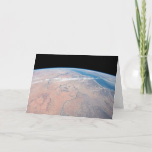 Cartão Nile River Winding Para Baixo Ao Lado Do Mar Verme