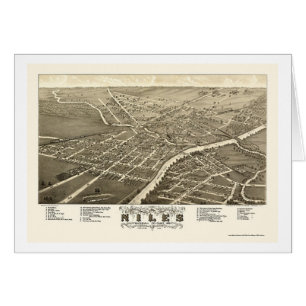 Cartão Niles, mapa panorâmico do OH - 1882
