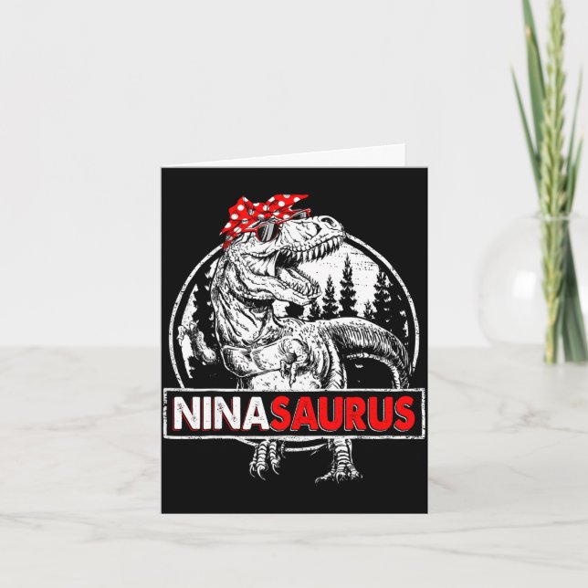 Cartão Ninasaurus t rex dinossauro nina saurus dia das mã (Frente)