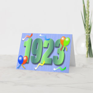 Cartão Ninetieth Birthday 1923 Card