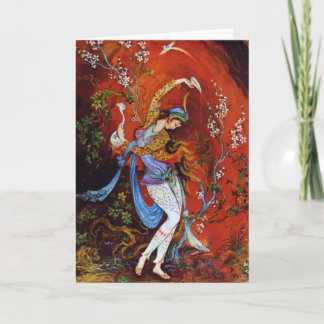 Cartão Ninfa de dança da miniatura persa