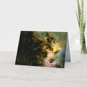 Cartão ninfas de madeira