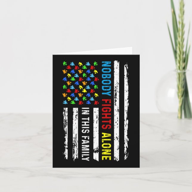 Cartão Ninguém Luta Sozinho Com A Quebra-cabeça De Bandei (Frente)