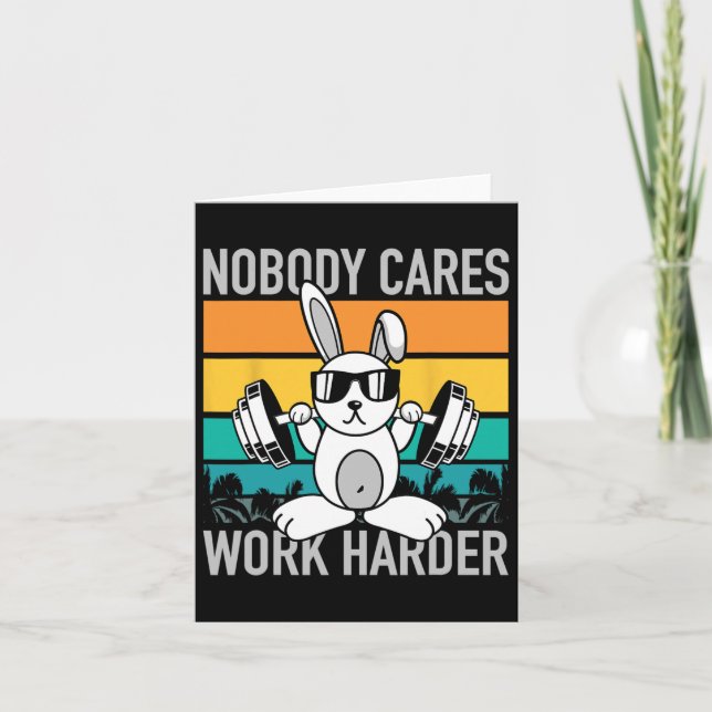 Cartão Ninguém se importa mais com trabalhar - Workout Mo (Frente)