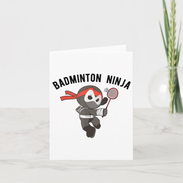 Cartão Ninja Badminton, Birdie Sport Tee Roupa_1 (Frente)