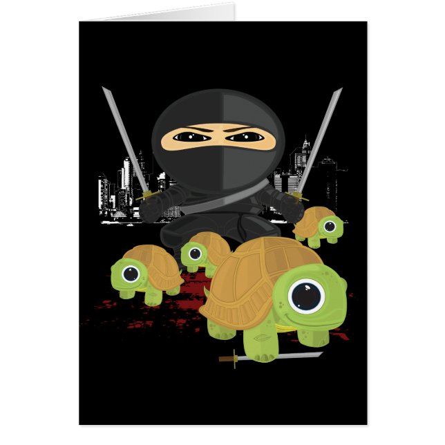 Cartão Ninja com tartarugas (Frente)
