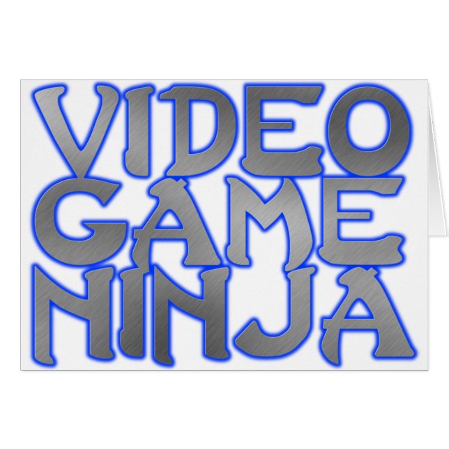 Cartão NINJA do JOGO DE VÍDEO (azuis) (Frente Horizontal)