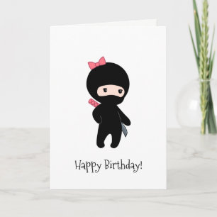 Cartão Ninja Girl Birthday