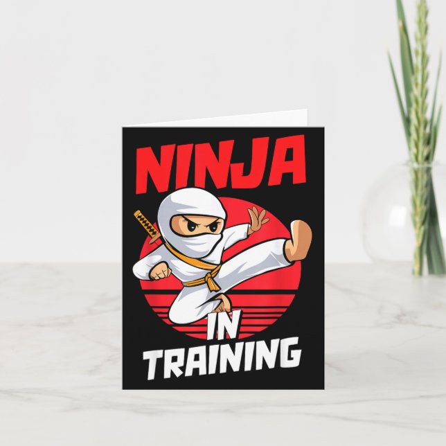 Cartão Ninja In Training Costume Party Warrior Boys Girls (Frente)