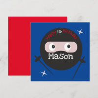 Ninja Martial Arts Karate Boys Birthday Red Blue