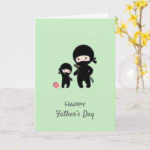 Cartão Ninja Padre e Kid Green Vazio Card