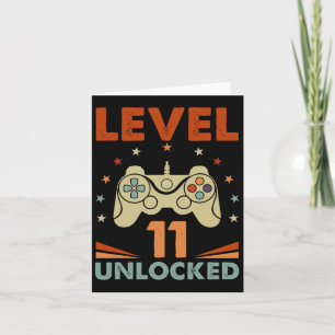 Cartão Nível 11 Vídeo Gamer 11 Birthday 11 Yea