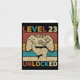 Cartão Nível 23 Desbloqueados Homens de 23 Anos Deslocado