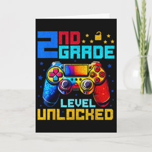Cartão Nível da 2ª Série Desbloqueado Gamer Primeiro Dia 